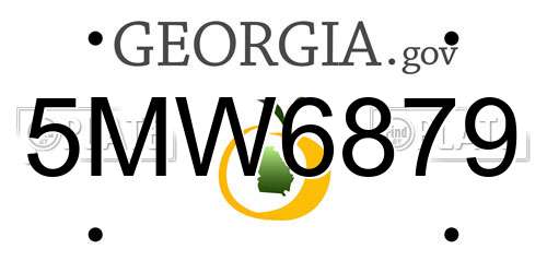 5MW6879 Georgia License Plate
