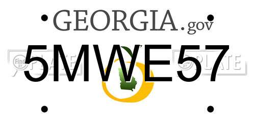 5MWE57 Georgia License Plate