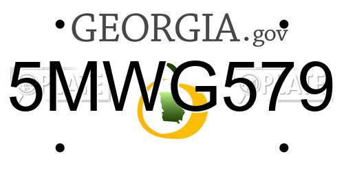 5MWG579 Georgia License Plate