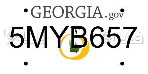 5MYB657 Georgia License Plate
