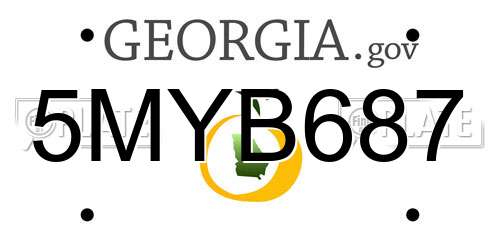 5MYB687 Georgia License Plate