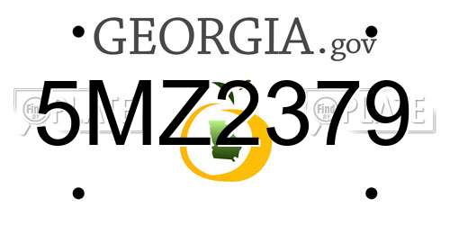 5MZ2379 Georgia License Plate