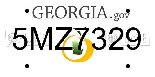 5MZ7329 Georgia License Plate