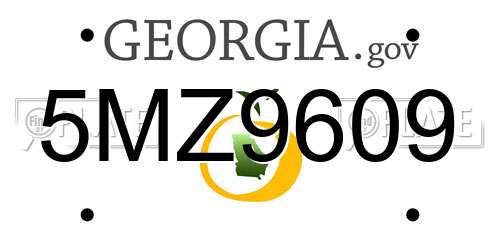 5MZ9609 Georgia License Plate