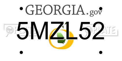 5MZL52 Georgia License Plate