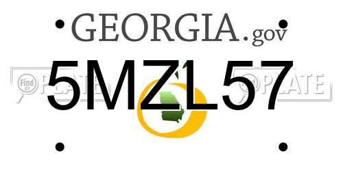 5MZL57 Georgia License Plate