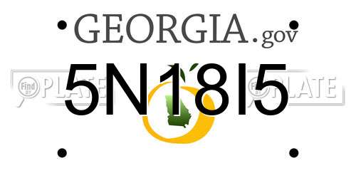 5N18I5 Georgia License Plate