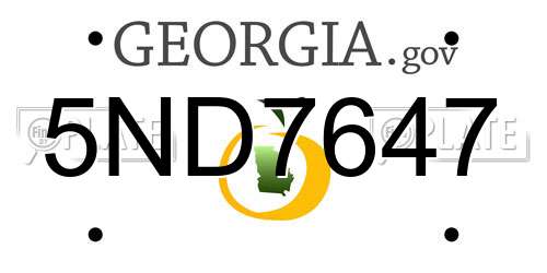 5ND7647 Georgia License Plate