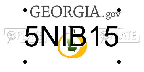 5NIB15 Georgia License Plate