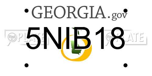 5NIB18 Georgia License Plate