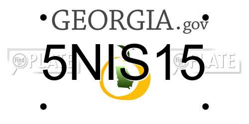 5NIS15 Georgia License Plate
