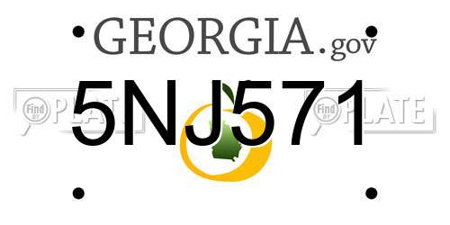 5NJ571 Georgia License Plate
