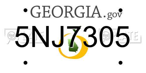 5NJ7305 Georgia License Plate