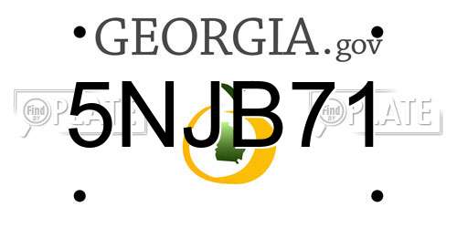 5NJB71 Georgia License Plate