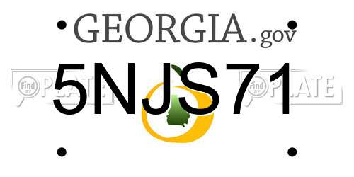 5NJS71 Georgia License Plate