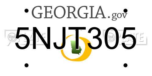 5NJT305 Georgia License Plate