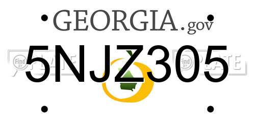 5NJZ305 Georgia License Plate