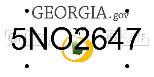 5NO2647 Georgia License Plate