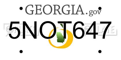 5NOT647 Georgia License Plate