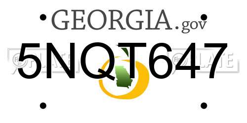 5NQT647 Georgia License Plate