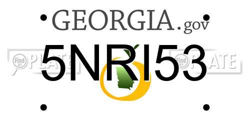 5NRI53 Georgia License Plate