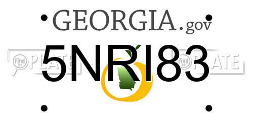 5NRI83 Georgia License Plate