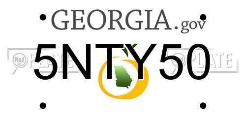 5NTY50 Georgia License Plate