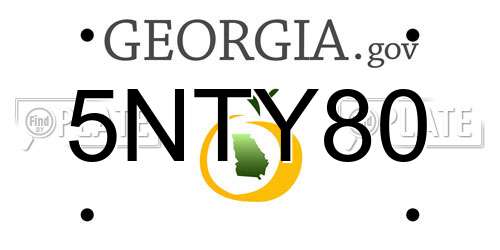 5NTY80 Georgia License Plate