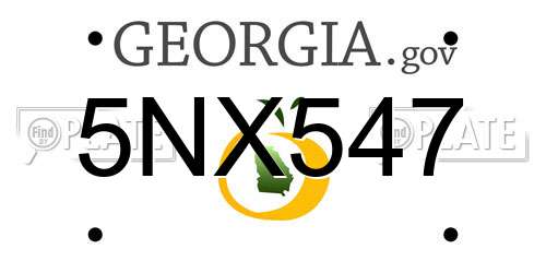 5NX547 Georgia License Plate