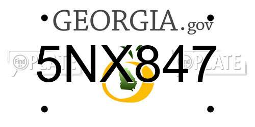 5NX847 Georgia License Plate
