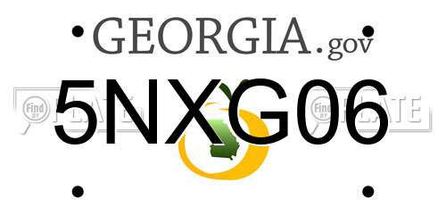 5NXG06 Georgia License Plate