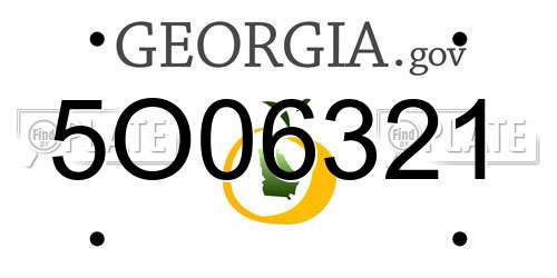 5O06321 Georgia License Plate