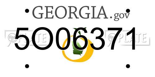 5O06371 Georgia License Plate