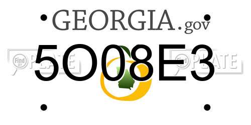5O08E3 Georgia License Plate