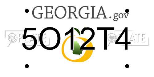 5O12T4 Georgia License Plate
