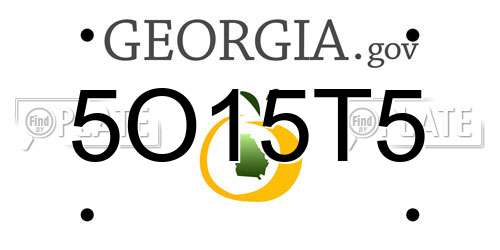 5O15T5 Georgia License Plate