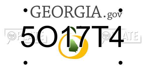 5O17T4 Georgia License Plate