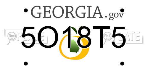 5O18T5 Georgia License Plate