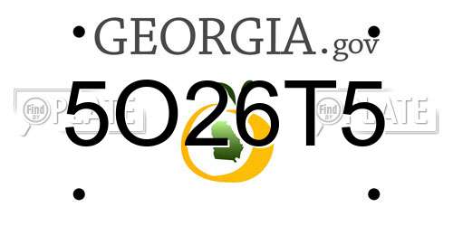 5O26T5 Georgia License Plate