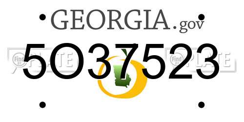 5O37523 Georgia License Plate