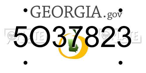 5O37823 Georgia License Plate