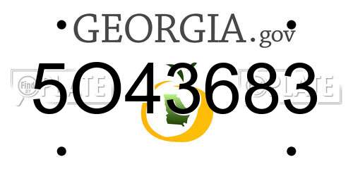 5O43683 Georgia License Plate