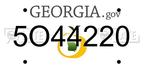 5O44220 Georgia License Plate