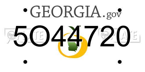 5O44720 Georgia License Plate