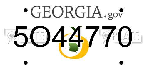 5O44770 Georgia License Plate