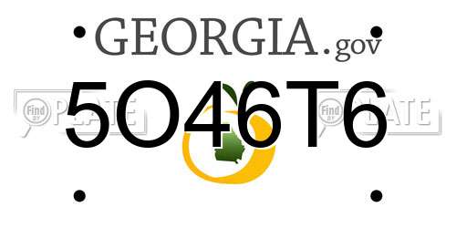 5O46T6 Georgia License Plate
