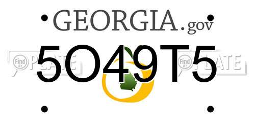5O49T5 Georgia License Plate