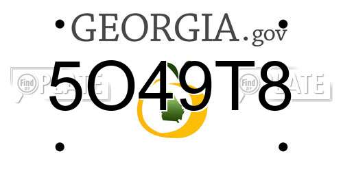 5O49T8 Georgia License Plate