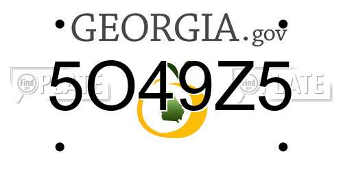 5O49Z5 Georgia License Plate