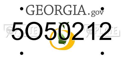 5O50212 Georgia License Plate